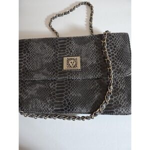 Vintage Anne Klein Handbag - Iconic Lion Head Closure Double Chain Strap